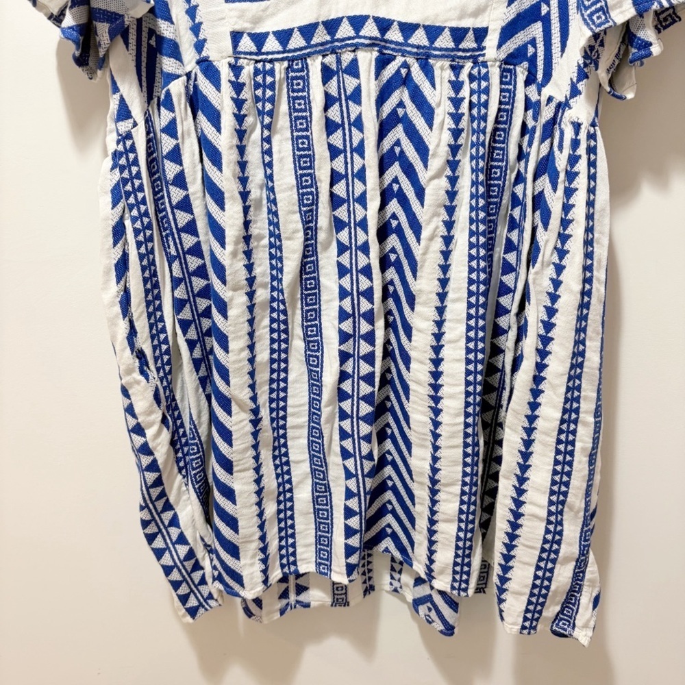 Old Navy Viral V-Neck Mini Swing Dress Blue Embroidered Tanzanite Size XL - Picture 7 of 16